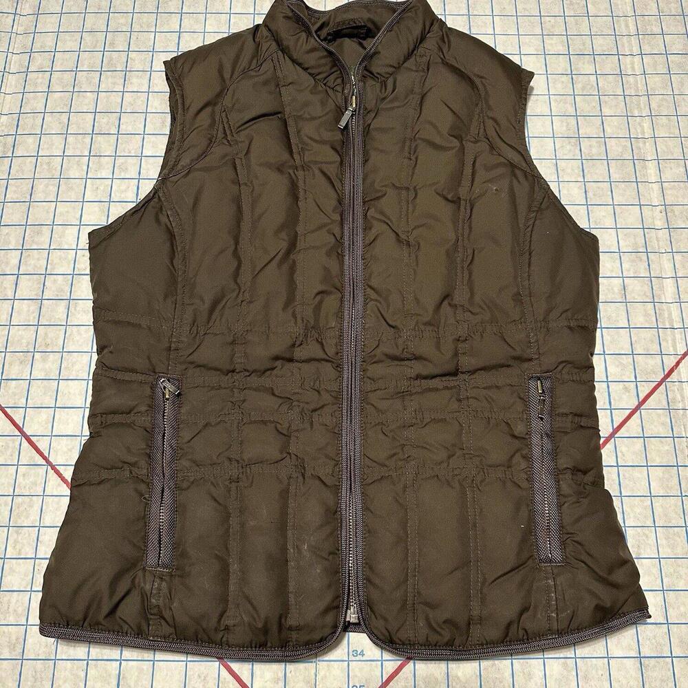 Eddie Bauer Premium Quality Goose Down Quilted Vest Zipper Brown Women's Small